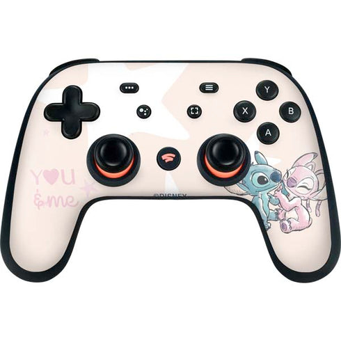 Disney Lilo and Stitch Stitch and Angel Google Stadia Controller Skin